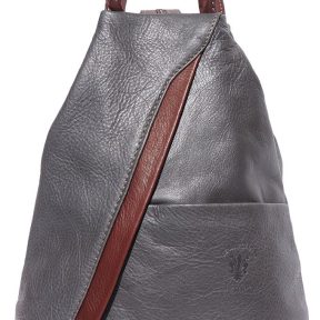 Γυναικειο Δερματινο Backpack Vanna Firenze Leather 2061 Γκρι/Καφε