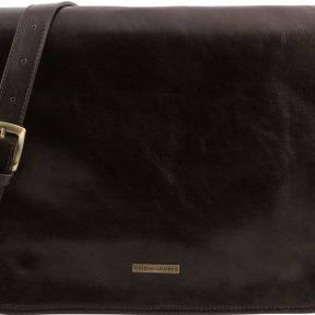 Ανδρική Τσάντα Δερμάτινη Messenger TL141254 Καφέ σκούρο Tuscany Leather