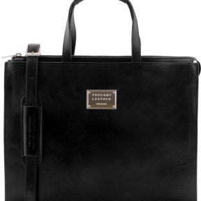 Γυναικεία Επαγγελματική Τσάντα Δερμάτινη Palermo Μαύρο Tuscany Leather