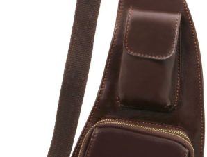 Ανδρικό Τσαντάκι Πλάτης Δερμάτινο TL141352 Καφέ Σκούρο Tuscany Leather