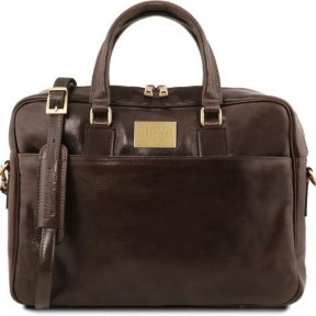 Τσάντα Laptop Δερμάτινη Urbino 15.6 ίντσες Tuscany Leather TL141241 Καφέ σκούρο
