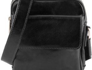 Ανδρικό Τσαντάκι Δερμάτινο Larry Tuscany Leather TL141915 Μαύρο