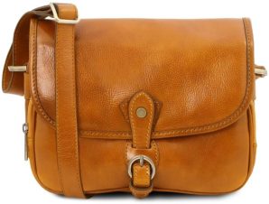 Γυναικεία Τσάντα Ώμου Δερμάτινη Alessia Tuscany Leather TL142020 Κίτρινο