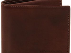 Ανδρικό Δερμάτινο Πορτοφόλι Tuscany Leather TL141353 Καφέ σκούρο
