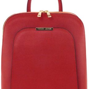 Τσάντα Πλάτης Δερμάτινη Tuscany Leather TL141631 Κόκκινο